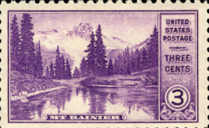 National Parks Mt. Rainier 3c issue (Smithsonian National Postal Museum collection)