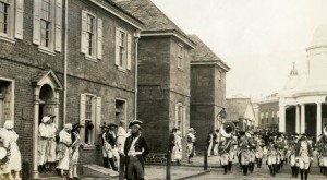 High Street 1776, Pageant, Costumed Colonial Musicians (Photo from DOR Archives - on PhillyHistory.org) 